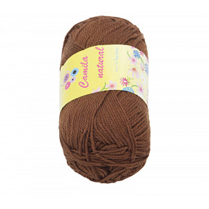 Příze CAMILA natural - 50g / 125 m - Tmavě hnědá