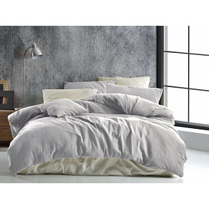 Prodloužené mušelínové povlečení 140x220+70x90 Světle šedé