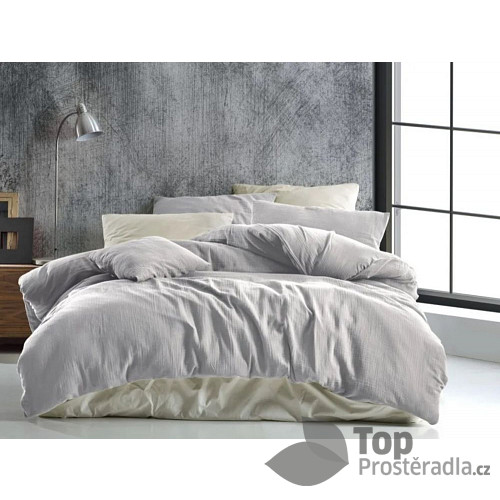 Prodloužené mušelínové povlečení 140x220+70x90 Světle šedé