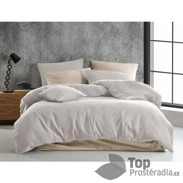 Francouzské mušelínové povlečení 220x200+2x70x90 Smetanové