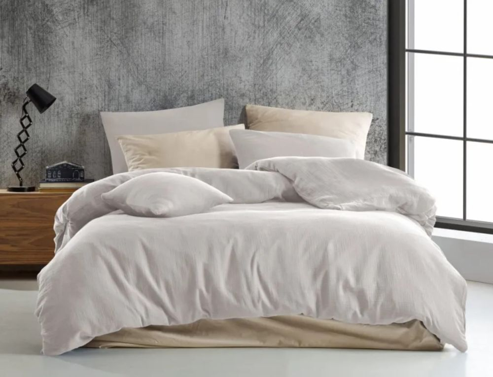 TOP Mušelínové povlečení 140x220+70x90 Smetanové