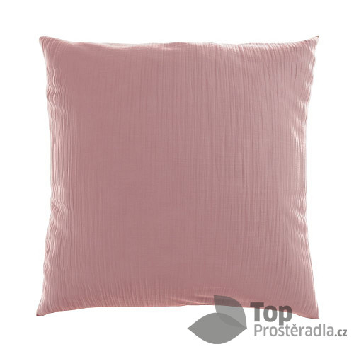 Mušelínový povlak na polštář 40x40 RŮŽOVÝ