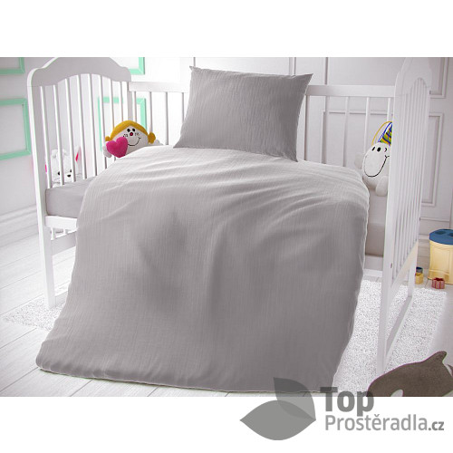 Dětské mušelínové 90x135+45x60 Světle šedé