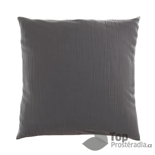 Mušelínový povlak na polštář 50x50 TMAVĚ ŠEDÝ