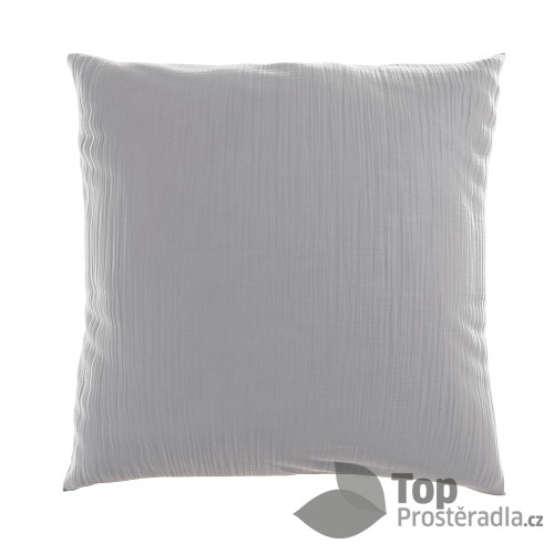 Mušelínový povlak na polštář 70x90 SVĚTLE ŠEDÝ