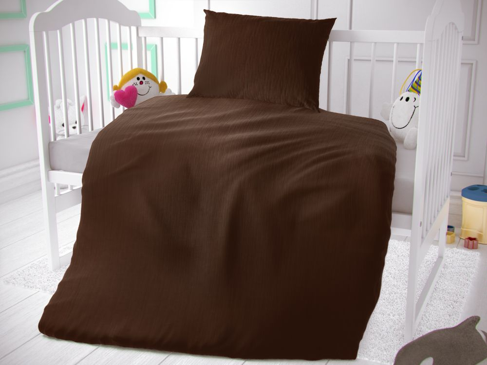 Fotografie TOP Dětské mušelínové 90x135+45x60 Tmavě hnědé