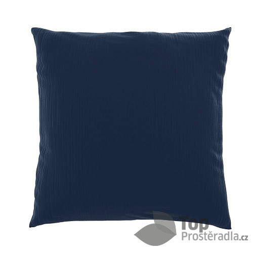Mušelínový povlak na polštář 45x60 TMAVĚ MODRÝ