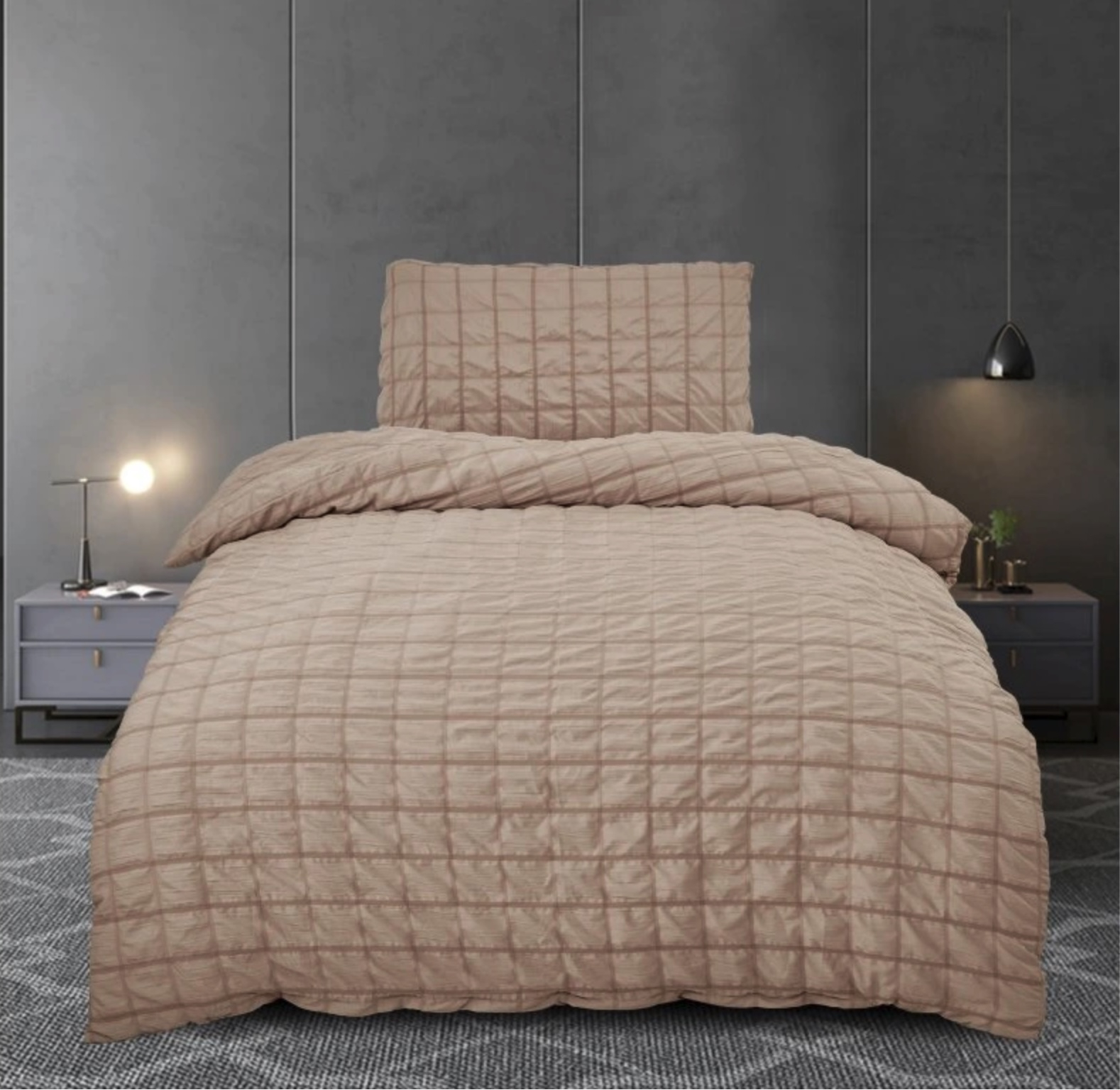 Krepové povlečení NAOMI 140x200+70x90 Latté