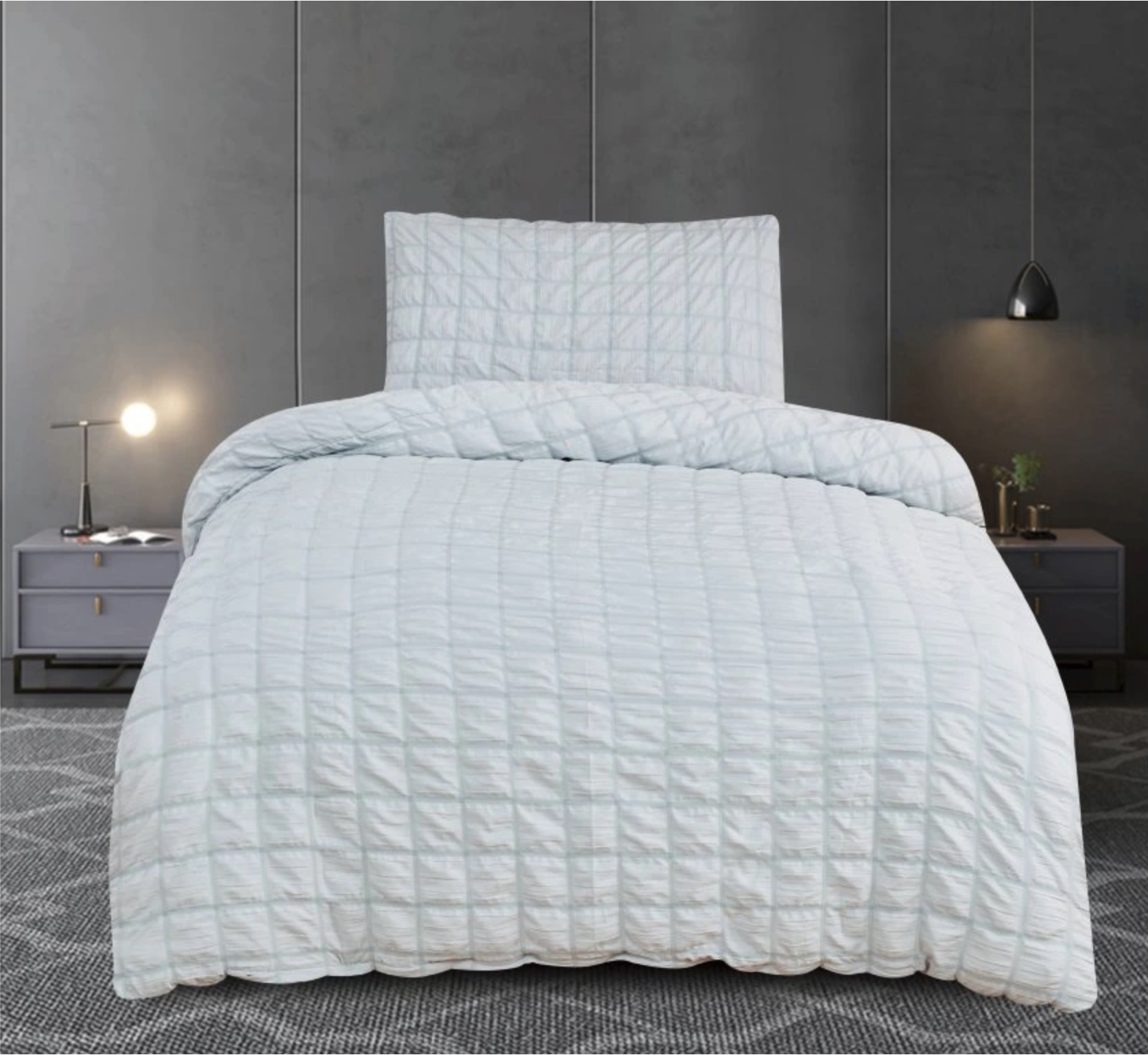 Krepové povlečení NAOMI 140x200+70x90 Stříbrná