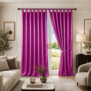 Saténové závěsy Home Art 150x160 2 kusy - Růžové
