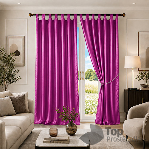 Saténové závěsy Home Art 150x160 2 kusy - Růžové