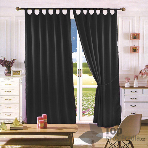 Saténové závěsy Home Art 150x160 - 2 kusy Černé