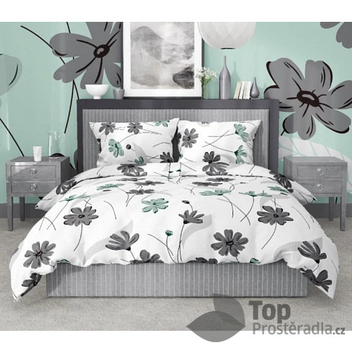 Bavlněné povlečení Deluxe 140x200+70x90 Kvítí