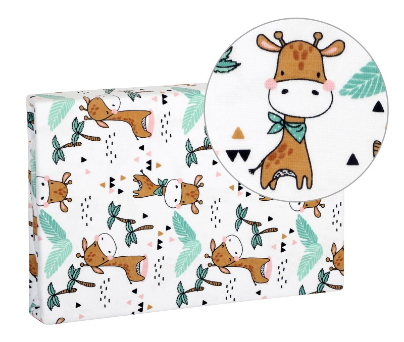 Fotografie Prostěradlo jersey s elastanem 60x120 cm žirafy