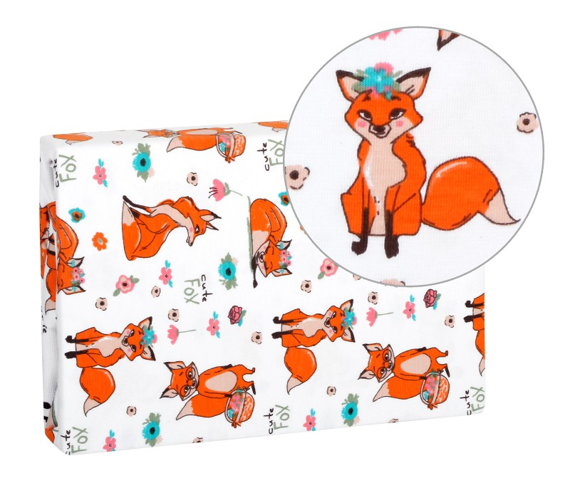 Fotografie Prostěradlo jersey s elastanem 60x120 cm lištičky