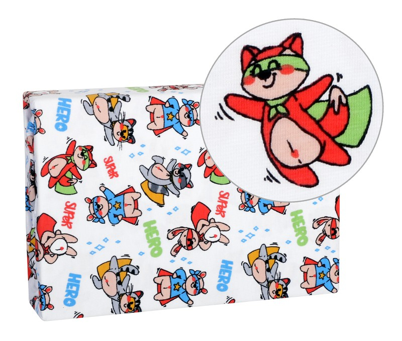 Fotografie Prostěradlo jersey s elastanem 60x120 cm zvířecí superhrdinové