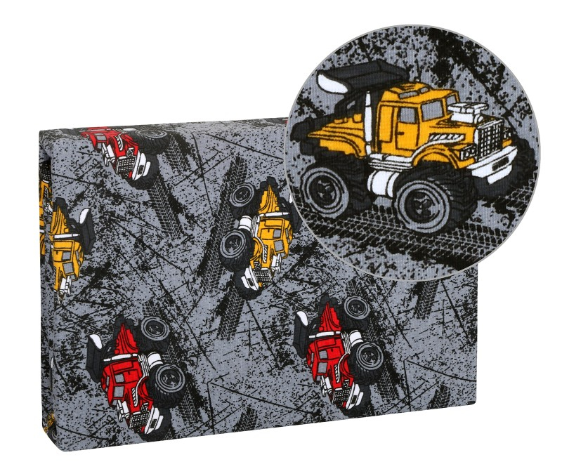 Fotografie Prostěradlo jersey s elastanem 60x120 cm auta - monster truck