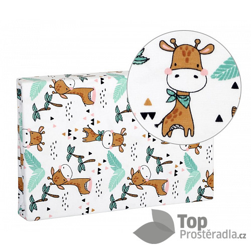 Prostěradlo jersey s elastanem 70x140 Žirafa