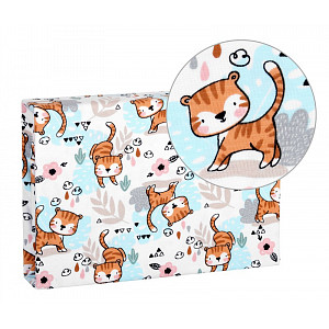 Prostěradlo jersey s elastanem 70x140 Kočka