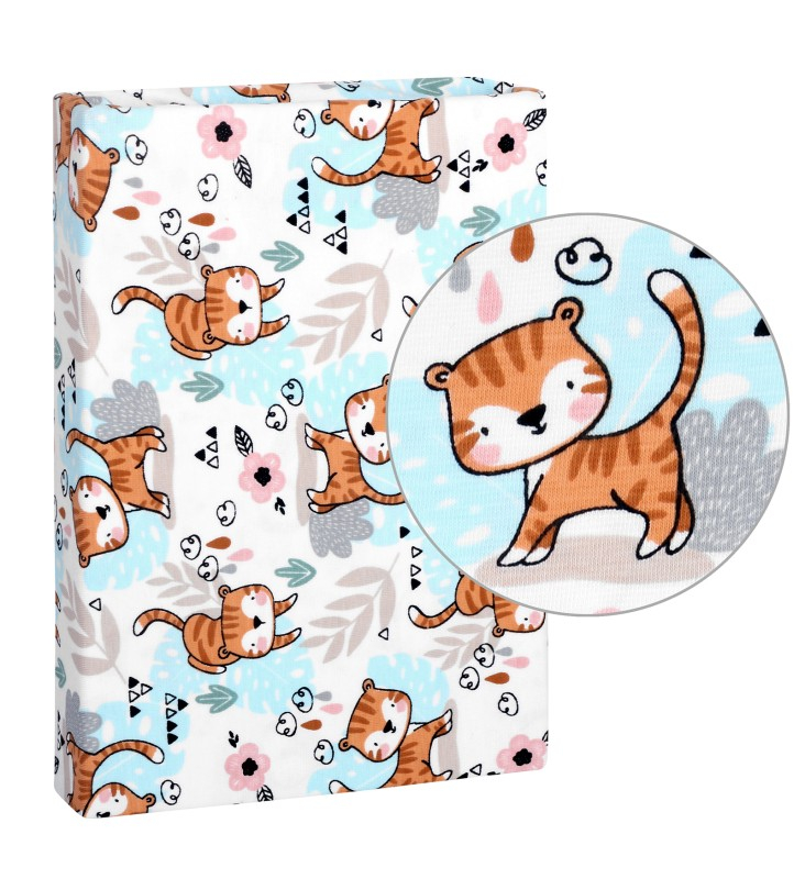 TOP Prostěradlo jersey s elastanem 90x200 Kočka