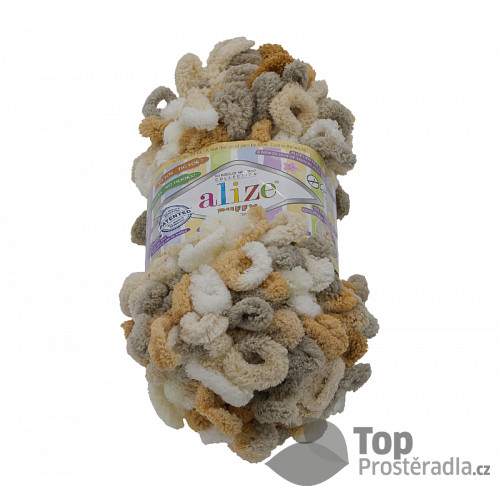 Příze PUFFY - 100g / 9 m - Béžovobílá