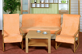 Fotografie Přehoz na sedací soupravu 3+1+1 lososová