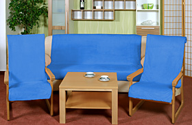 Fotografie Souprava Korall micro 3+1+1 - 150x200, 65x150 MODRÁ