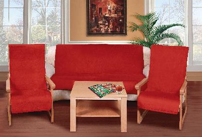 Fotografie Přehoz na sedací soupravu 3+1+1 červená