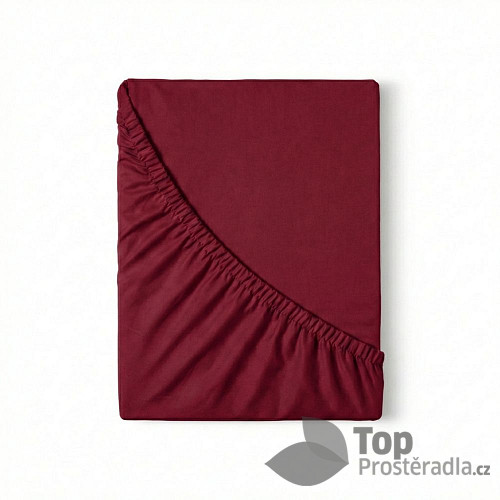 Jersey prostěradlo s lycrou DeLuxe 90x200 vínové