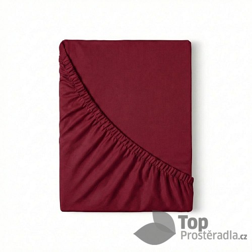 Jersey prostěradlo s lycrou DeLuxe 120x200 vínové