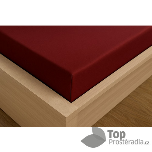 Jersey prostěradlo s lycrou DeLuxe 160x200 vínové