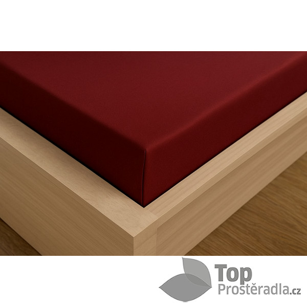 Jersey prostěradlo s lycrou DeLuxe 160x200 vínové