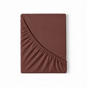 Jersey prostěradlo s lycrou DeLuxe 90x200 Tmavě hnědé