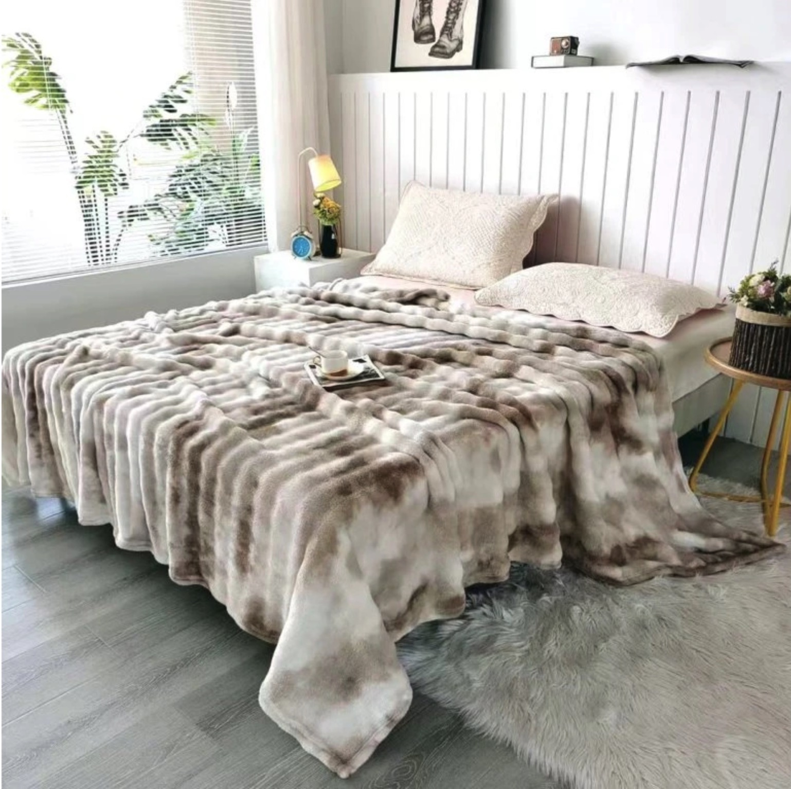 Mikroplyšová deka Premium 150x200 Victory svěle hnědá