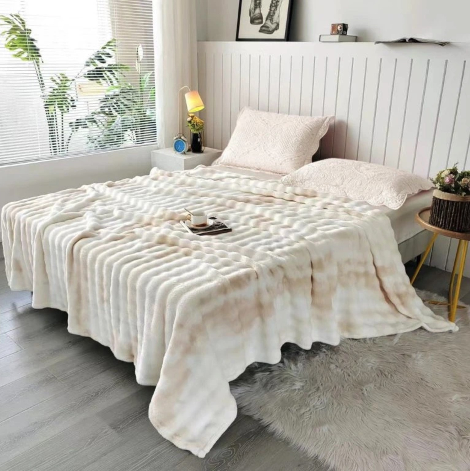 Mikroplyšová deka Premium 150x200 Victory béžová