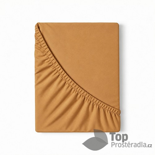 Jersey prostěradlo s lycrou DeLuxe 160x200 Karamelové