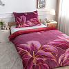 Mikroplyšové povlečení Premium 140x200+70x90 Dotek přírody vínový