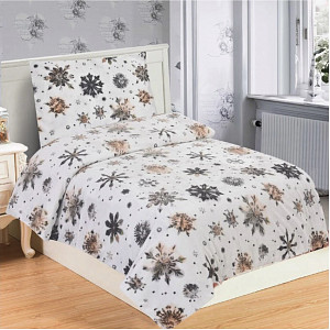 Mikroplyšové povlečení Premium 140x200+70x90 Vločky