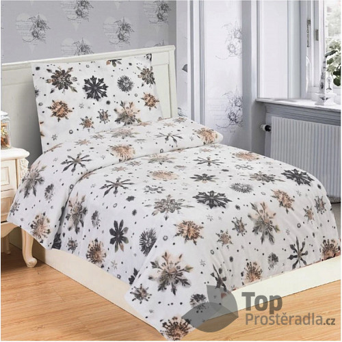 Mikroplyšové povlečení Premium 140x200+70x90 Vločky