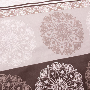 Prodloužené bavlněné povlečení 140x220+70x90 Mandala hnědá