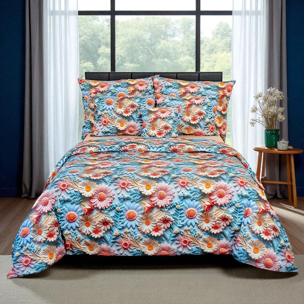 Francouzské 5D bavlněné povlečení 240x220+2x70x90 Sedmikráska