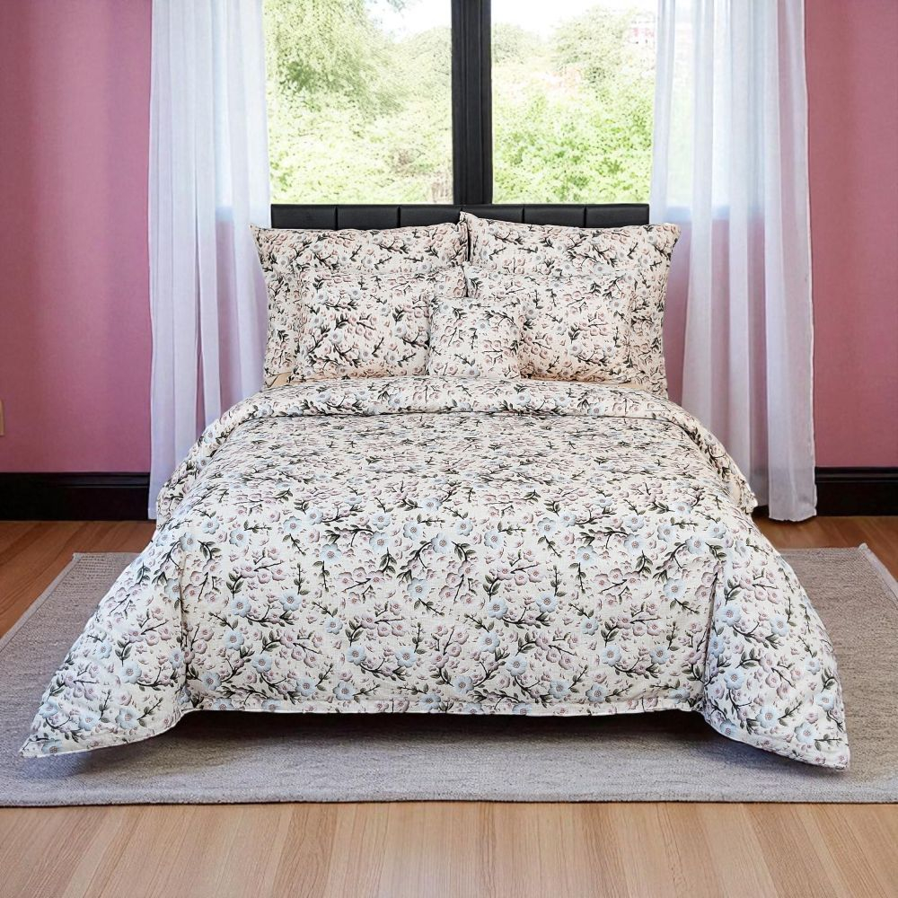 Francouzské 5D bavlněné povlečení 240x220+2x70x90 Třešňový květ