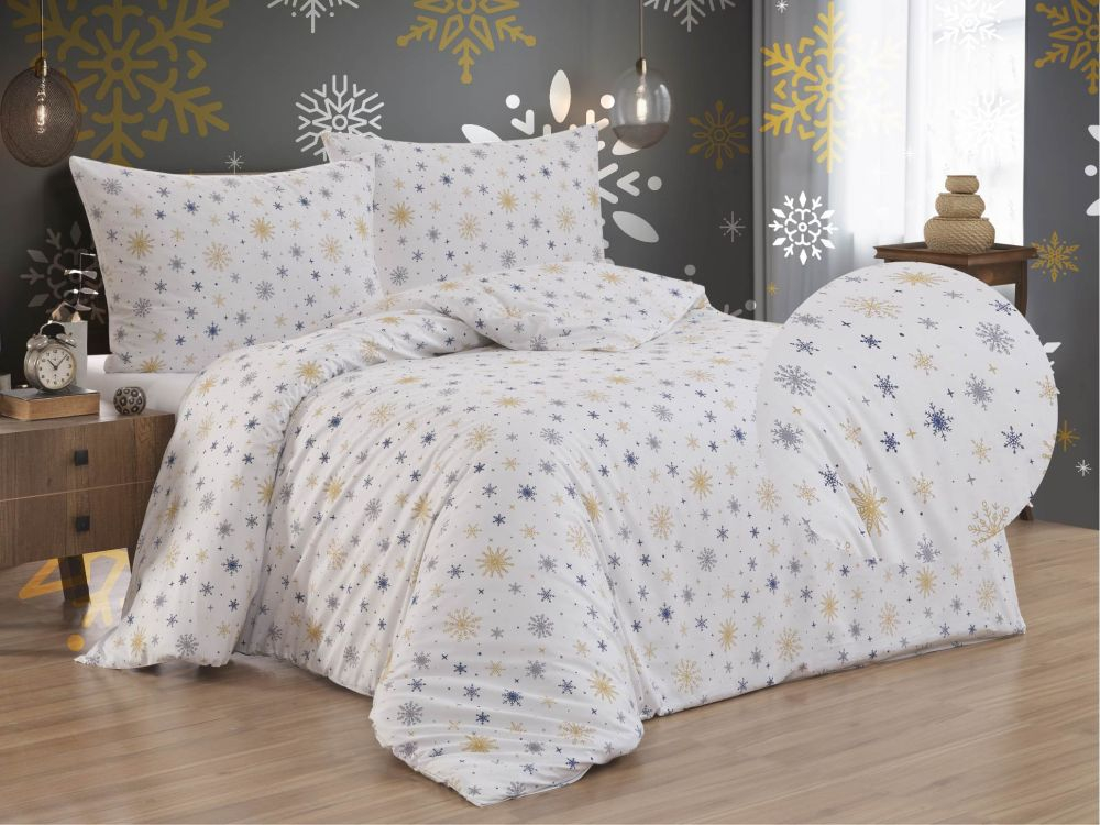 TOP Bavlněné povlečení DELUXE 140x200+70x90 Zima modrá
