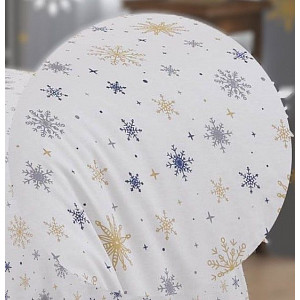 Bavlněné povlečení DELUXE 140x200+70x90 Zima modrá