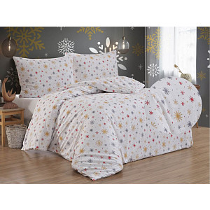 Bavlněné povlečení DELUXE 140x200+70x90 Zima červená