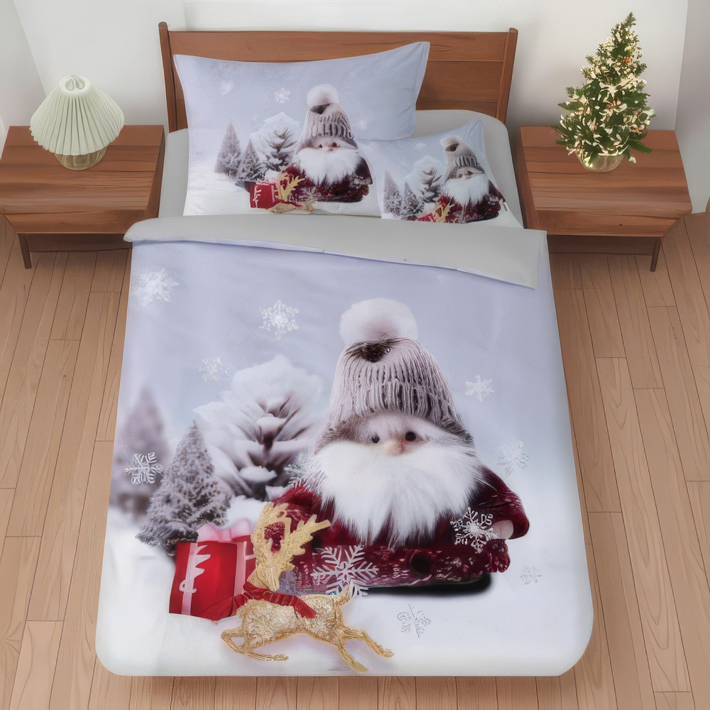 TOP Třídílná sada 3D povlečení 140x200+70x90+45x45 Skřítek v čepici