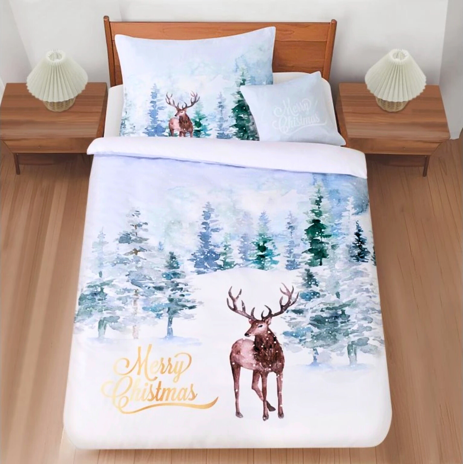 TOP Třídílná sada 3D povlečení 140x200+70x90+45x45 Lesní klid