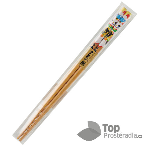 Tokyo Design Hůlky design Kočka 1 pár - Kočka  a sluníčko