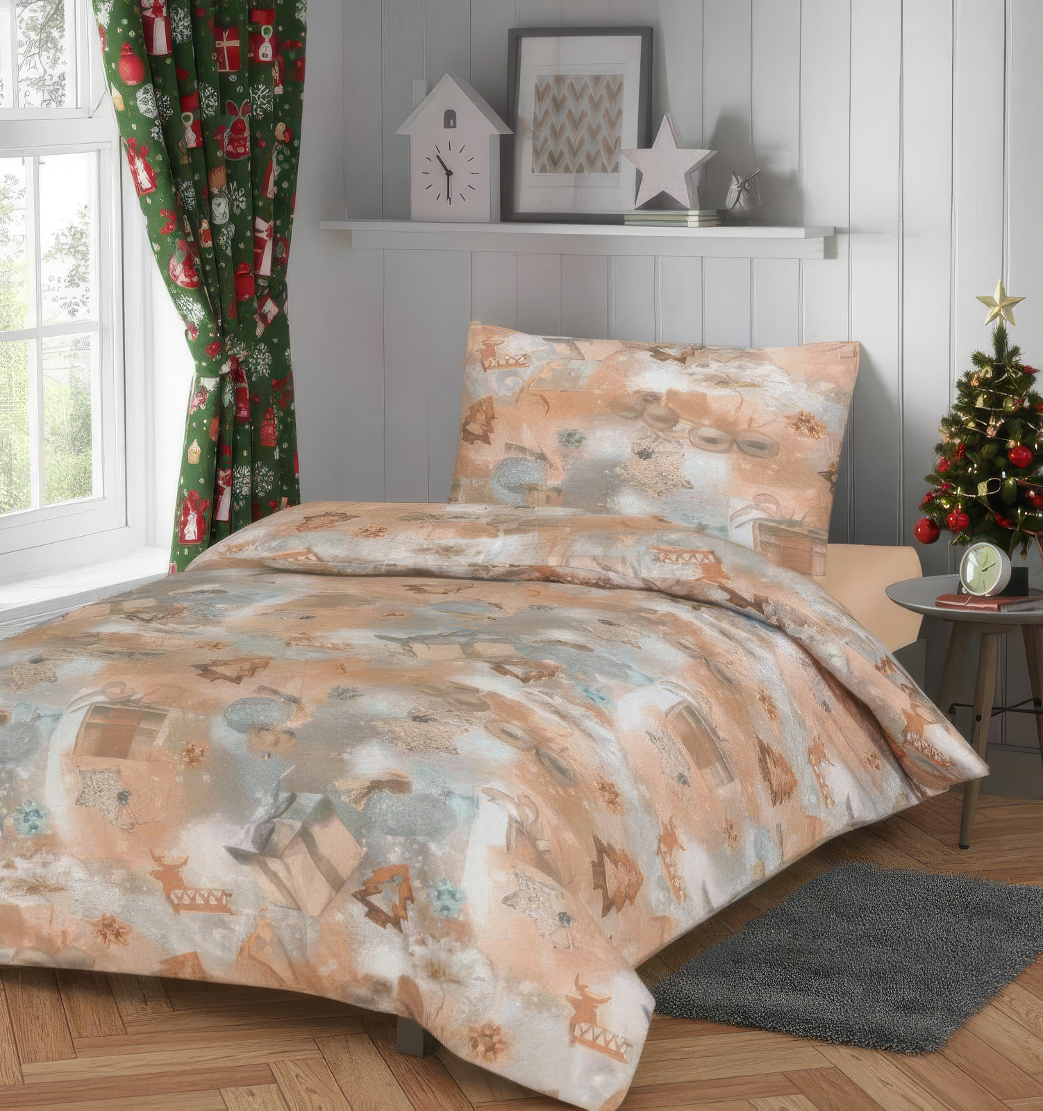 Flanelové povlečení 140x200+70x90 Kouzelné Vánoce