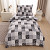 Mikroplyšové povlečení Premium 140x200+70x90 Patchwork šedočerný